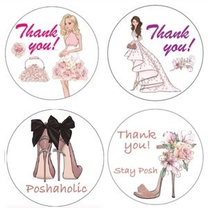 x72 Posh Stickers Posh Love Thank you Fashion Girls Stickers